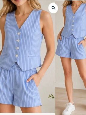 NWT Drew Harper Pin Stripe Button Front Vest XS